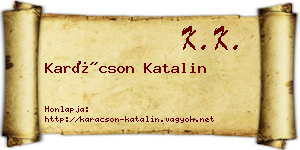 Karácson Katalin névjegykártya