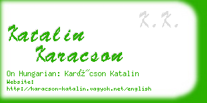 katalin karacson business card